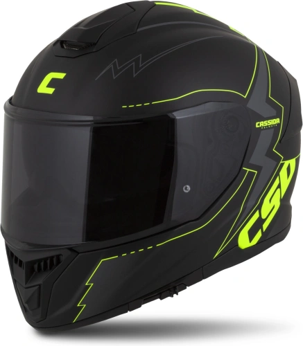 Prilba Integral GT 2.1 Flash, CASSIDA (čierna matná/žltá fluo/tmavo šedá) plexi s prípravou pre Pinlock