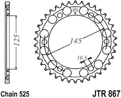 Reťazová rozeta JTR 867-43 43 zubov, 525