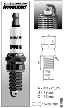 Zapaľovacia sviečka P10 rad Premium Iridium +, BRISK - Česká Republika M231-106