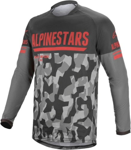 Dres VENTURE R 2021, ALPINESTARS (sivá camo/červená fluo/čierna, veľ. XL)