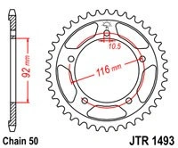 Reťazová rozeta JTR 1493-42 42 zubov, 530