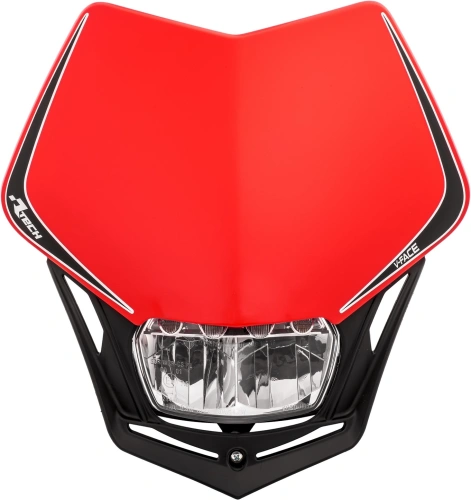 UNI predná maska vrátane svetla V-Face FULL LED, RTECH (červená/čierna) M400-1506