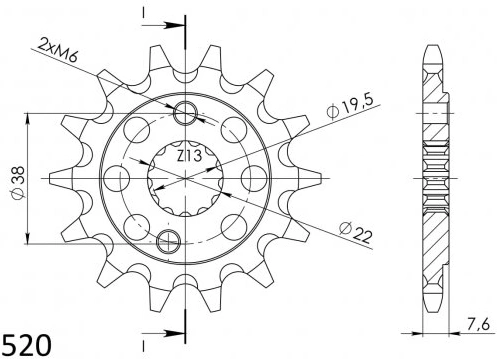 Reťazové koliesko Supersprox CST-1401: 13 13 zubov, 520