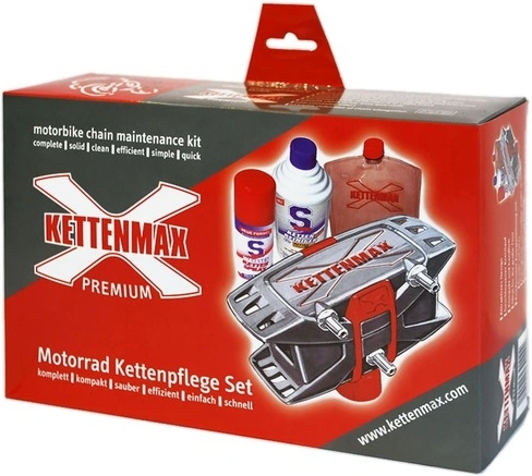 Kettenmax PREMIUM - práčka na motocyklové reťaze (kompletná sada vr. Čističe a konzervačnej látky reťazí)