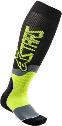 Ponožky MX PLUS-2 2021, ALPINESTARS (čierna / yellow fluo)
