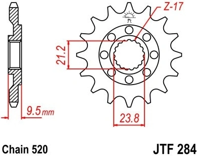 Reťazové koliesko JTF 284-12 12 zubov, 520