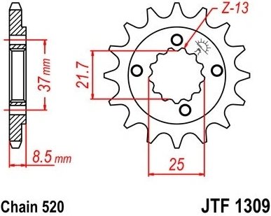 Reťazové koliesko JTF 1309-13 13 zubov, 520