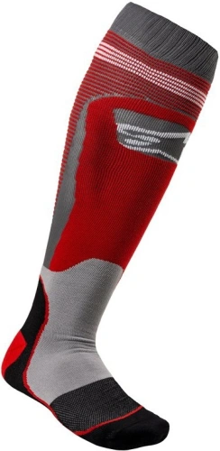 Ponožky MX PLUS-1 2021, ALPINESTARS (červená / sivá)