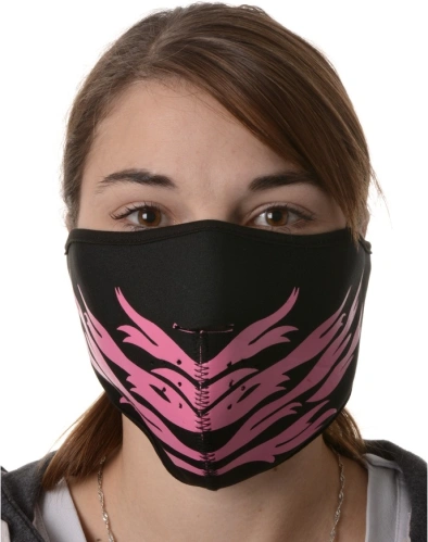 Maska neoprenová Pink Feather, EMERZE (čierna / ružová)