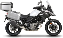 Kompletná sada hliníkových kufrov SHAD TERRA, 37L topcase 36L/36L bočné kufre, vrátane montážnej sady a platne SHAD SUZUKI DL 650 V-Strom