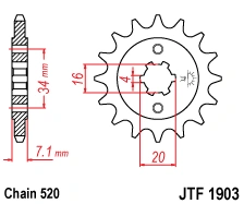 Reťazové koliesko JTF 1903-14 14 zubov, 520