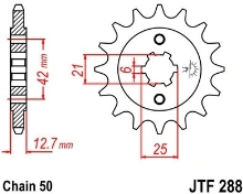 Reťazové koliesko JTF 288-15 15 zubov, 530