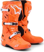 Boty TECH 10 SUPERVENTED, ALPINESTARS (oranžová fluo/černá/bílá) 2026 Boty TECH 10 SUPERVENTED, ALPINESTARS (oranžová fluo/černá/bílá) 2026