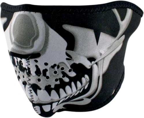 Neoprenová maska ZAN Headgear Half-Face Mask Chrome Skull - čierna