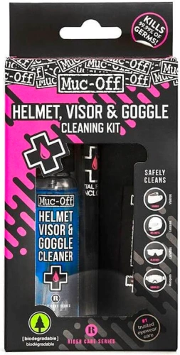 Sada Muc-Off Visor, Lens & Google Cleaning Kit pre rýchle čistenie hľadí, plexi, okuliarov atď.