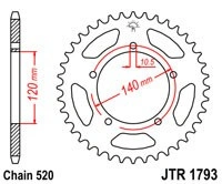 Reťazová rozeta JTR 1793-42 42 zubov, 520