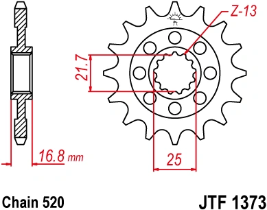 Reťazové koliesko JTF 1373-16 16 zubov, 520