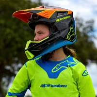 Přilba S-M3 WURX, ALPINESTARS, dětská (černá/žlutá fluo/modrá/červená) 2025 (7)