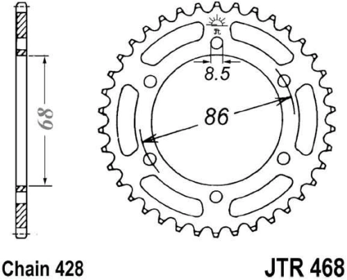 Reťazová rozeta JTR 468-46 46 zubov, 428