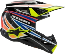 Přilba S-M3 WURX, ALPINESTARS, dětská (černá/žlutá fluo/modrá/červená) 2025 (4)