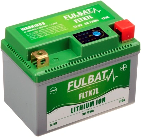 Lítiová batéria LiFePO4 YTX7L-BS FULBAT 12V, 2,4 Ah, 170 A, hmotnosť 0,45 kg, 113x70x85 M311-019