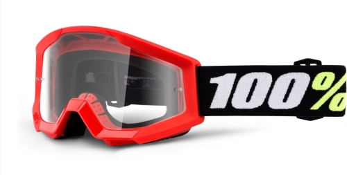 Okuliare Strata Mini Gron Red, 100% - USA detské (číre plexi s čapmi pre sľudy)